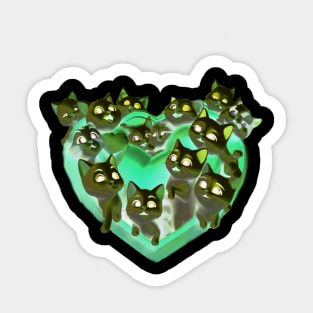 Cute kittens loving the plasma Sticker